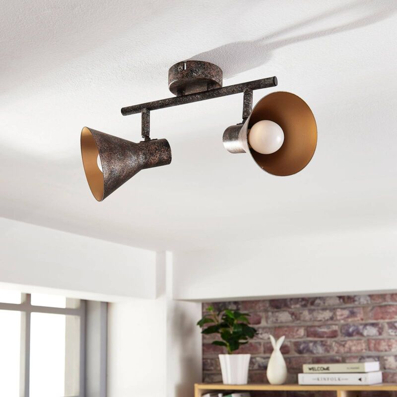 

Lindby - Lámpara LED de techo Zera en negro-dorado, easydim