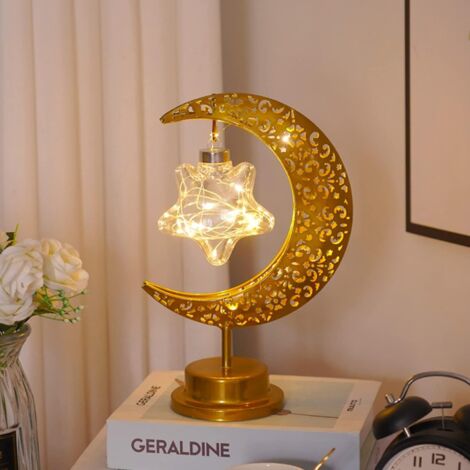 Lámpara LED Decorativa Ramadan en Forma de Luna – Luz Cálida para Salón, Dormitorio y Mesa – Ideal para Iftar y Ambiente Familiar