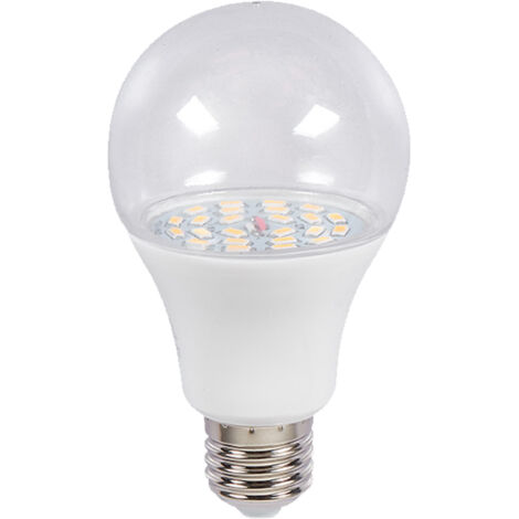 Lámpara LED E27 para plantas de interior - Lámpara para plantas de 12W, 1200LM, blanco/amarillo - aluminio y PC IP65 para frutas y hierbas (aluminio + PC)