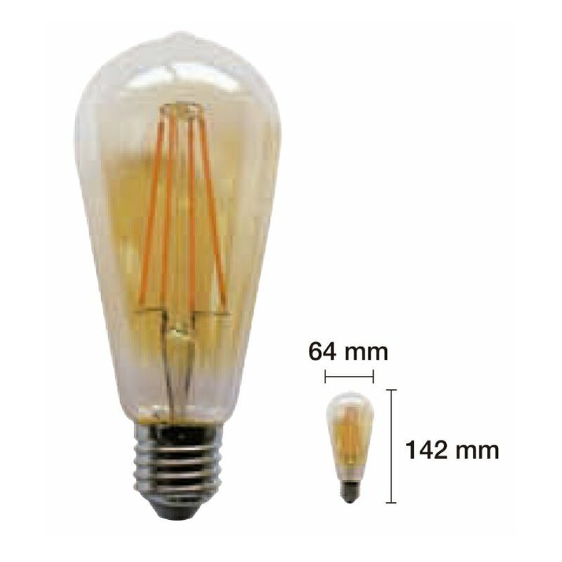 

Lampara Led Filamento Edison Regulable E27 7W 560L
