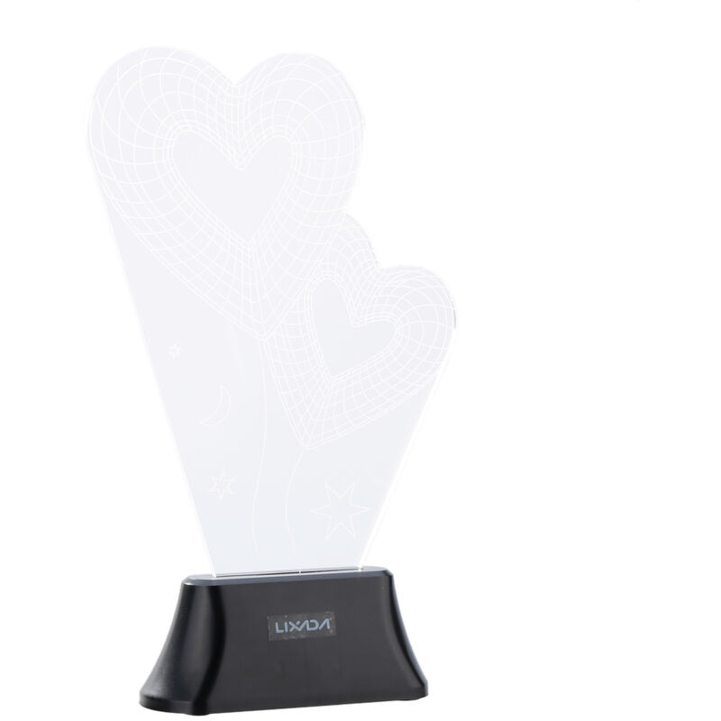 

Lampara LED LIXADA 3D, luz USB de corazon a corazon, colorida luz nocturna para decoracion de bodas, regalo de Navidad innovador, regalo