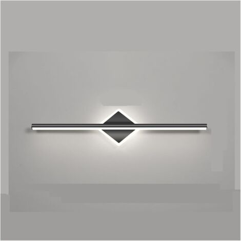 Lámpara LED negra para tocador, lámpara para espejo de baño, iluminación moderna para espejo de tocador, luces de maquillaje, apliques de pared lineales, luces para tocador de interior (6000 K)