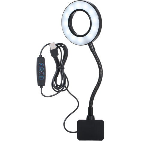Lámpara LED para acuario de 5 V CC y 7 W, 18 LED, con clip de montaje, alimentación USB, 3 colores de iluminación, 10 niveles de brillo ajustables, flexible, plegable y portátil.