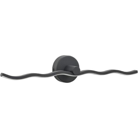 Lámpara LED para cuadros y espejos minimalista moderna de metal y silicona sala de estar baño negro Ailette