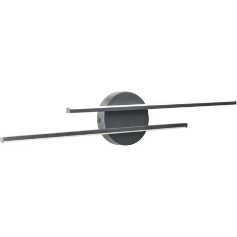 Lámpara LED para cuadros y espejos minimalista moderna para baño dos brazos horizontales de metal y acrílico negro Touques