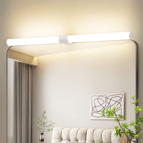 Lámpara LED para espejo de baño GBLY - 8 W, 60 cm, aplique de pared blanco, fijable, resistente al agua IP44, blanco neutro 4000 K, moderna.