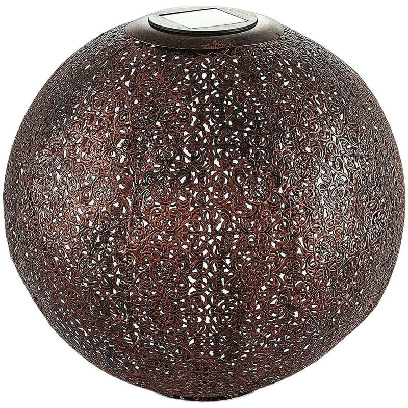 

Lámpara LED solar Eddis, esfera ornamental, cobre