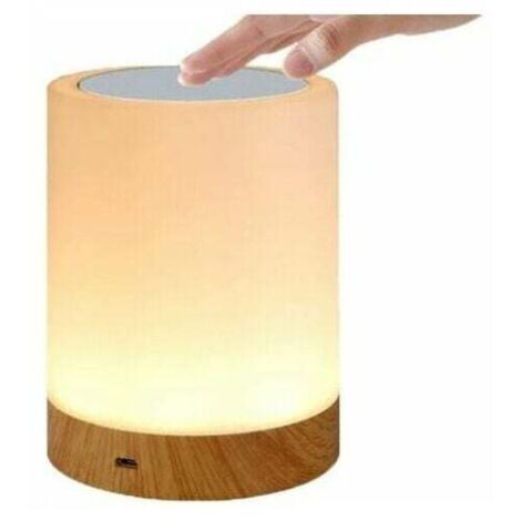 Lámpara LED táctil para dormitorio, sala de estar y oficina. Lámpara de noche con sensor RGB que cambia de color. Puerto de carga USB.