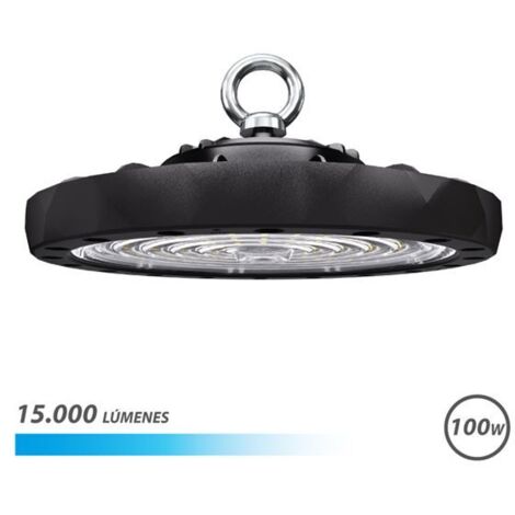 Lampara LED UFO - 100W - 6000K Luz Fria
Características:
-Ideal para almacenes, tiendas, naves industriales
-Potencia: 100W
-AC: 100-240V 50/60HZ
-15.