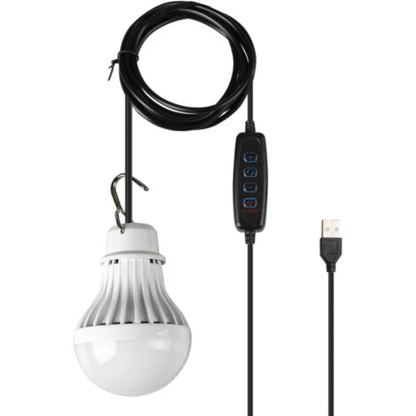 Lámpara LED USB para exteriores, luz cálida/blanca/blanco cálido, brillo ajustable, gancho para colgar, ideal para acampar, hacer senderismo y situaciones de emergencia. Lámpara portátil.
