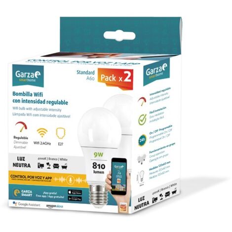 LAMPARA LED WIFI E27 LN REGULABLE PACK 2 - 9 W
