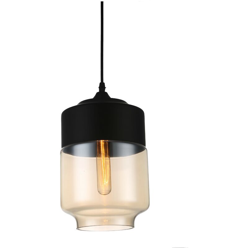 

BHD - Lámpara LEIRE 3, colgante, cristal negro - cogñac