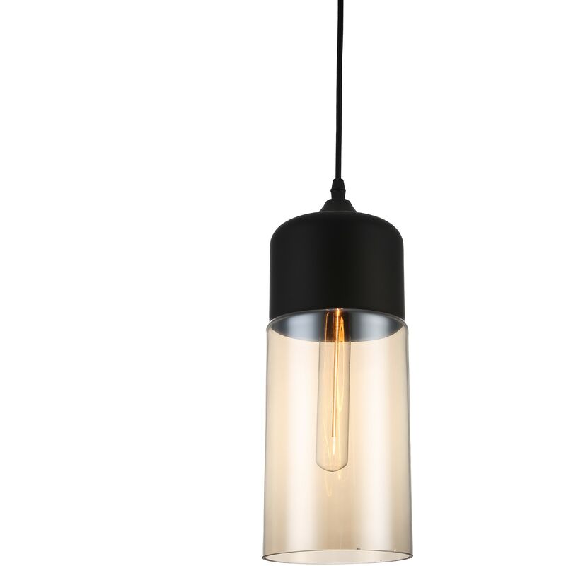 

BHD - Lámpara LEIRE 4, colgante, cristal negro - cogñac