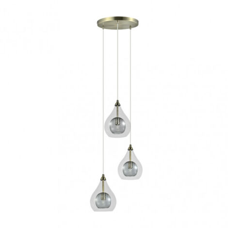 Lámpara  lhasa 3xg9 cuero regx30x30 cm