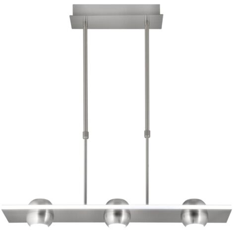 Lámpara lineal 3 luces modelo Fanton acabado niquel satinado 65 cm(alto) 64 cm(ancho) 12 cm (fondo).