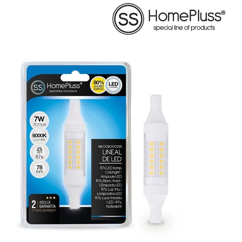 

Lampara lineal 78mm 7W R7s 6000K - 15u caja exp