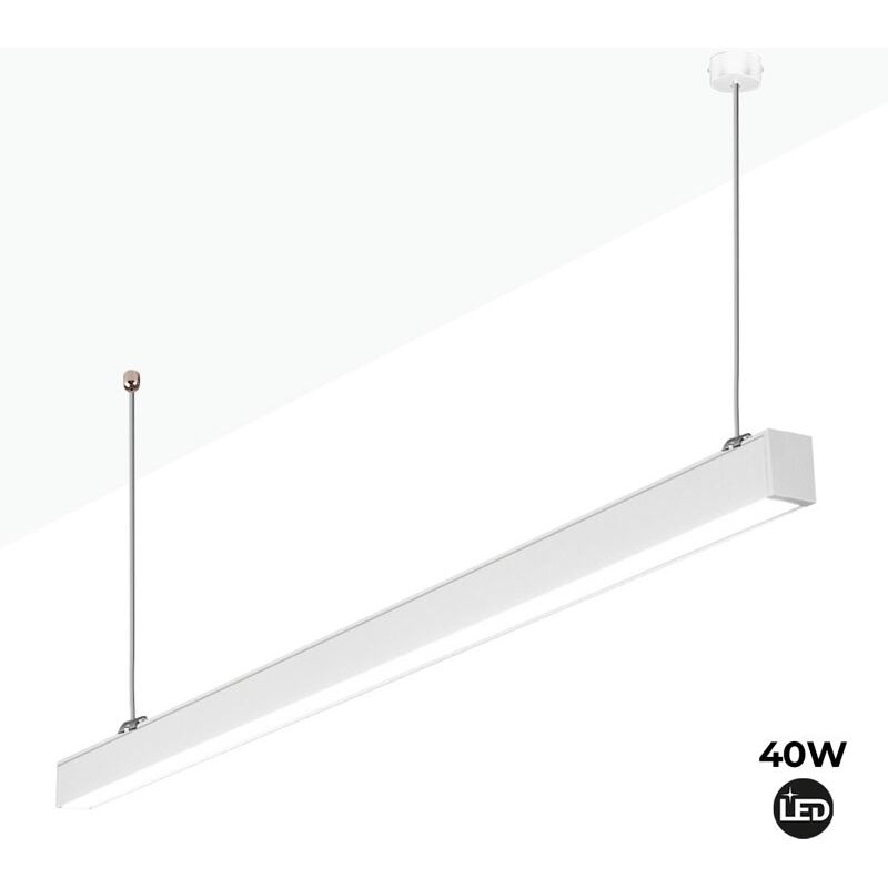 

Luminaria lineal LED de suspensión 120cm 40W 3400lm | Blanco