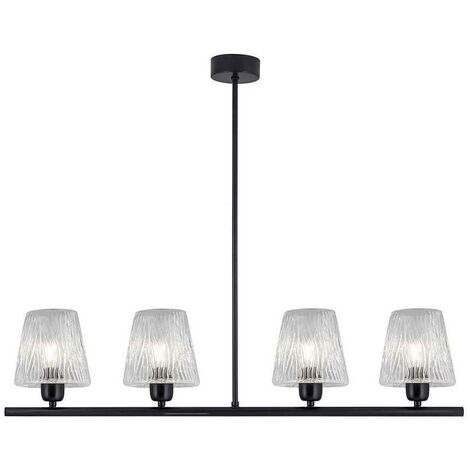 Lámpara lineal para comedor modelo ARABELA negro-cristal 4 luces AJP - NEGRO