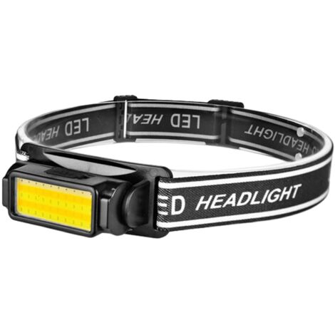 Lampara linterna de cabeza con LED cob, 250 lumen y 5 modos de luz, recargable