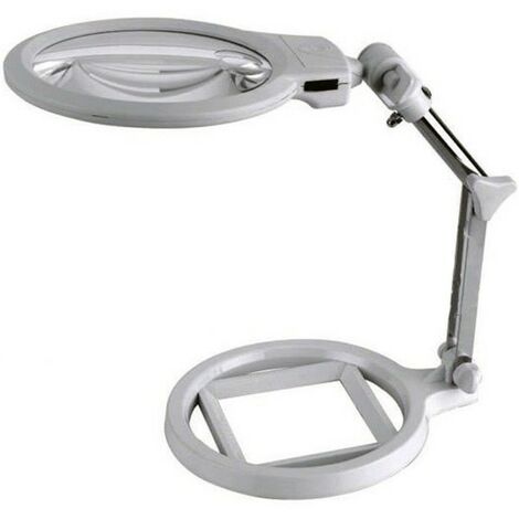 Lámpara de lupa LED con abrazadera, 5 lupa con luz LED, brazo flexible,  brillo de 10 niveles, luz de banco de trabajo de 3 colores con clip
