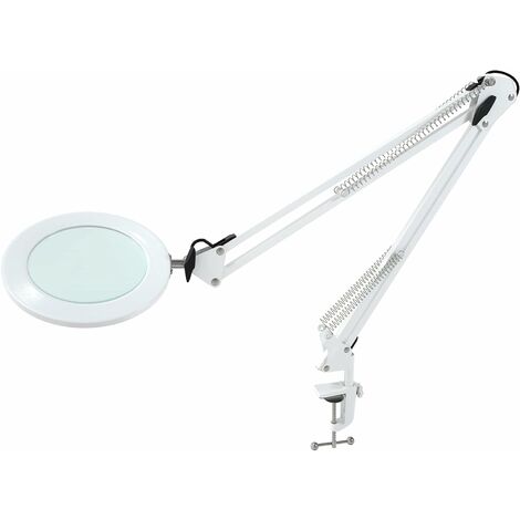 XINUY Lámpara Lupa / Lámpara de Trabajo / con Cristal Real 105 mm 5 dioptrías / Iluminación Tricolor con Intensidad Variable / 750 LM por 72 LEDs / Radio de Trabajo 90 cm / Conexión USB