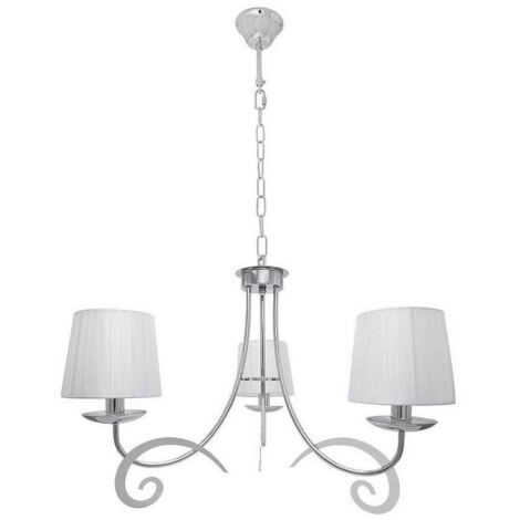 Lampara luxor 3xe14 cromo pant. blanca regx58x58 cm