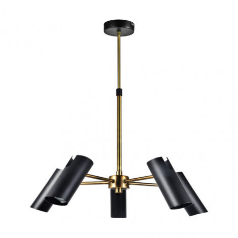 Lampara marrakech 5xgu10 negro/cuero regx58x58 cm orientable