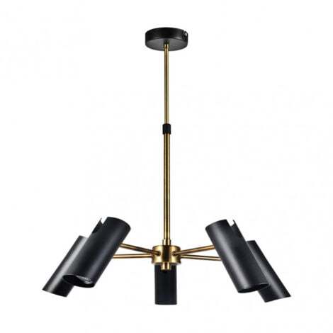 Lampara marrakech 5xgu10 negro/cuero regx58x58 cm orientable