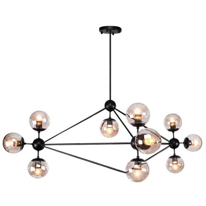 

Lámpara MENCIA, colgante, metal negro, 10 luces