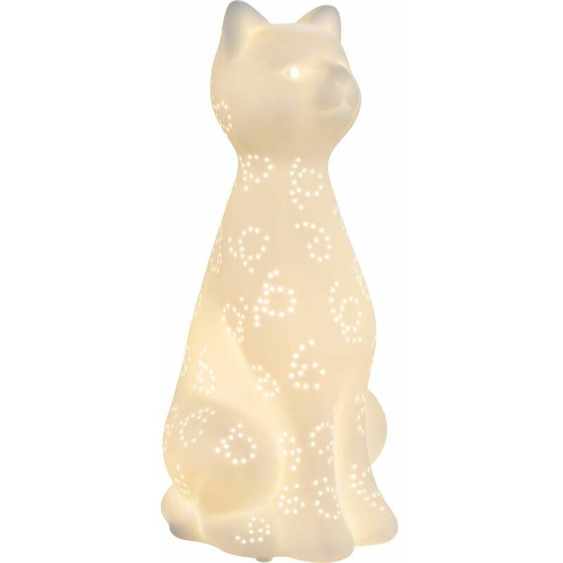 

Lámpara mesa cat cable mate 1,8 m porcelana blanca decoración iluminación diseño animal Globo 22805