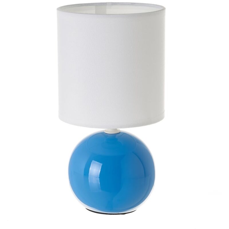 

Lolahome - Lámpara mesita de noche de bola de cerámica azul de Ø 13x24cm
