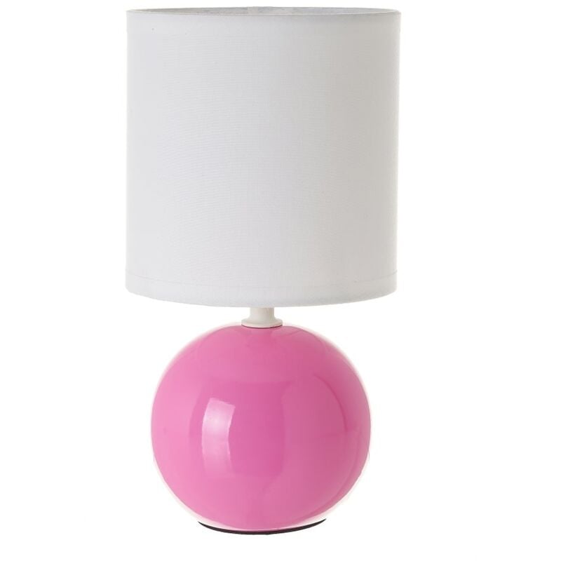 

Lolahome - Lámpara mesita de noche de bola de cerámica rosa de Ø 13x24cm