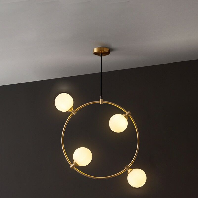 

Lámpara MIRFAK, colgante, tulipa blanca, 4 luces