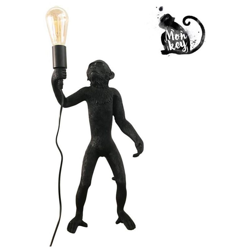 

Lámpara mono exótica de resina 'MICU' | Negro