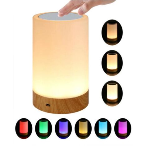 Lámpara nocturna LED táctil GRB de 7 colores, lámparas táctiles, luz nocturna