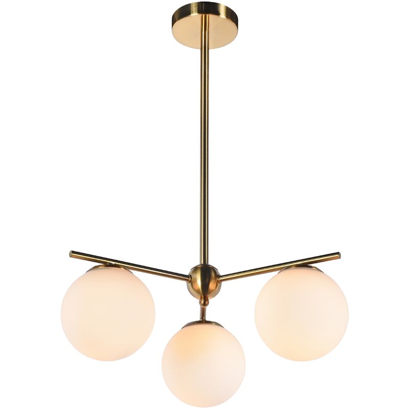 

Lámpara OKAB, colgante, tulipa blanca, 3 luces