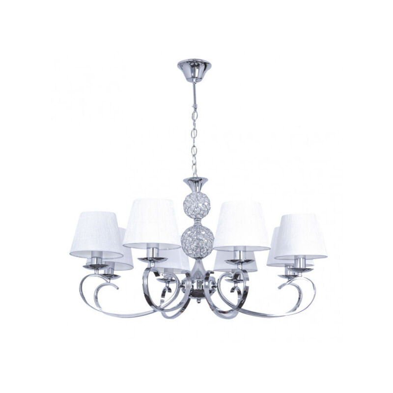 Fabrilamp - Lampe 8 l. avec abat-jour modèle Ordoñez Chrome