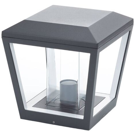 Lámpara para exterior 'Dunia' (Moderno) en Gris hecho de Aluminio (1 llama, E27) de Lucande iluminación de senderos, baliza, iluminación de senderos, farola
