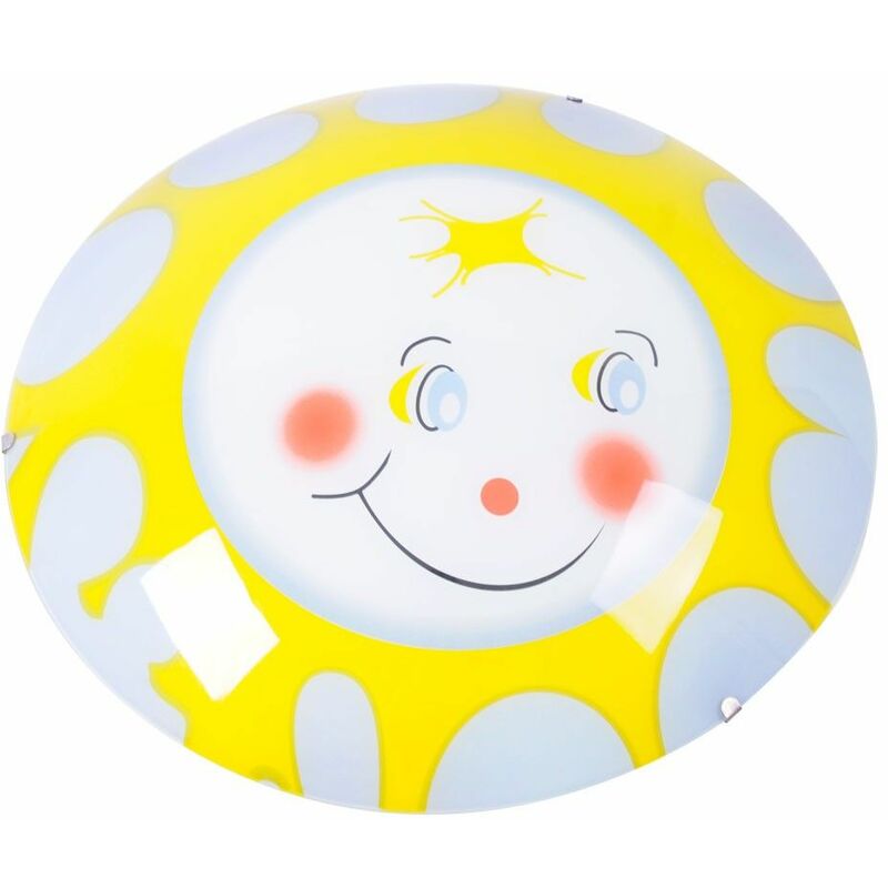 

Lámpara para habitación infantil blanco / luz de techo colorida Sunny DL amarillo ESTO 48114