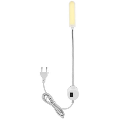 Lámpara para máquina de coser: luz de trabajo ligera de cuello de cisne con base magnética para tornos, taladros y máquinas de coser (enchufe UE 220 V)