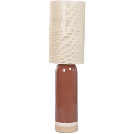 Lampara Pie Ceramica Fibra 30X30X112 Bicolor
