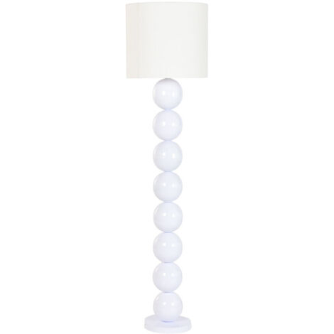 Lampara Pie Ceramica Tejido 40X40X165 Metalico