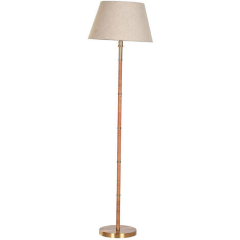Lampara Pie Laton Ratan 28X42X152 Natural