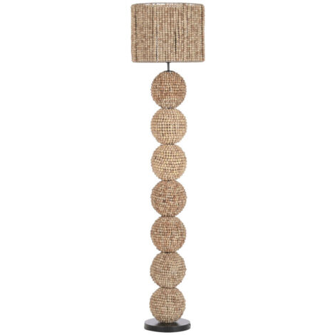 Lampara Pie Madera Metal 38X38X173 Marron