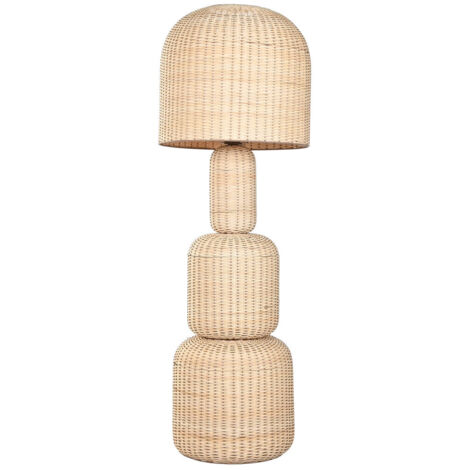 Lampara Pie Ratan 50X50X148 Beige