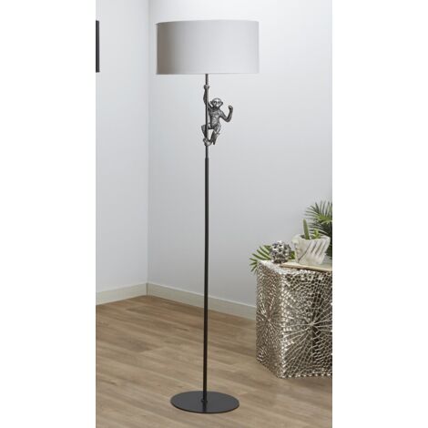 Lampara Pie Resina Mono Plata 165 Cms. 45Dx165 Cms