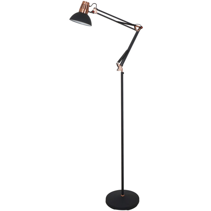 

Lámpara pie salón negra y cobre modelo Gabon E27 170cm. E27 ( 21645) - Ledesma