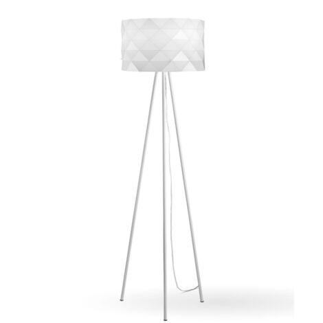 Lámpara Pie Trípode Metal Blanco Cm. 40x146h