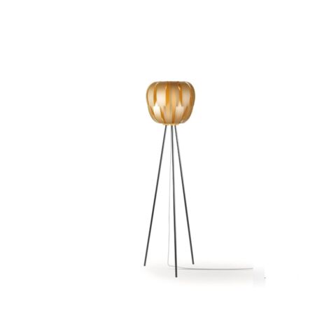 Lámpara Pie Trípode Oro Nuevo en Metal Cm. 42x165h