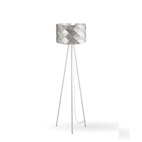 Lámpara Pie Trípode Plata en Metal Cm. 40x146h
